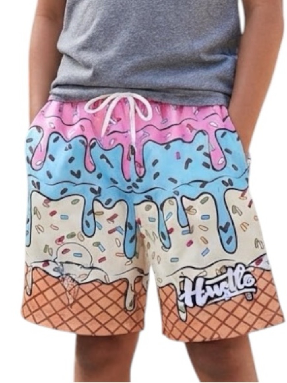 ICE CREAM Dripping Hustle Print Swim Shorts Boys 13 14Y